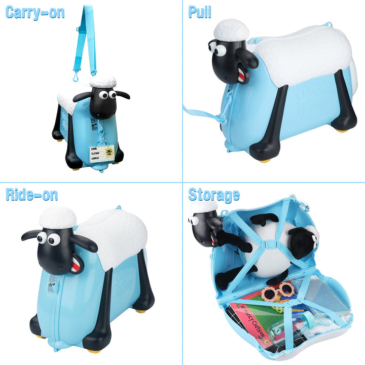 Shaun the Sheep Kids' Ride-on Suitcase & Monchi Backpack Combo（British） - Fansheep
