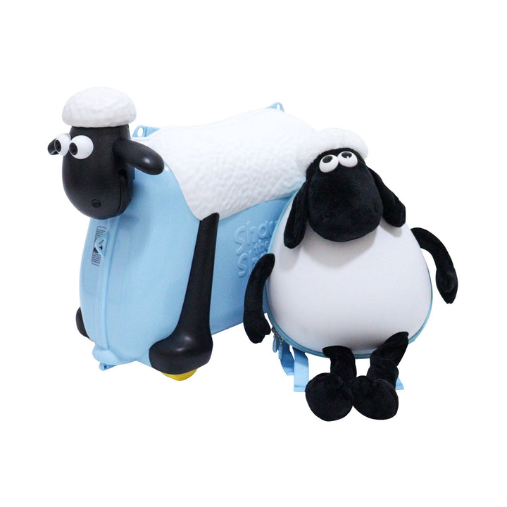 Shaun the Sheep Kids' Ride-on Suitcase & Monchi Backpack Combo（Blue） - Fansheep