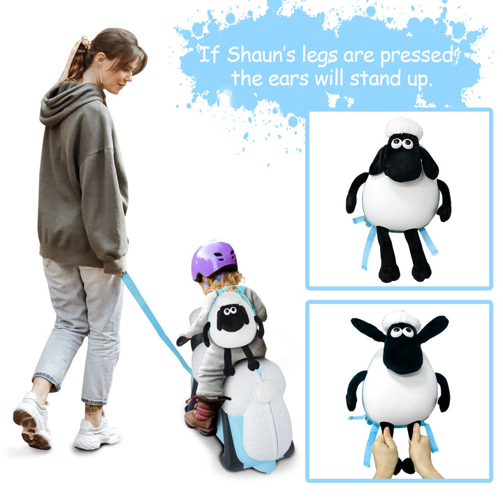 Shaun the Sheep Kids' Ride-on Suitcase & Monchi Backpack Combo（British） - Fansheep