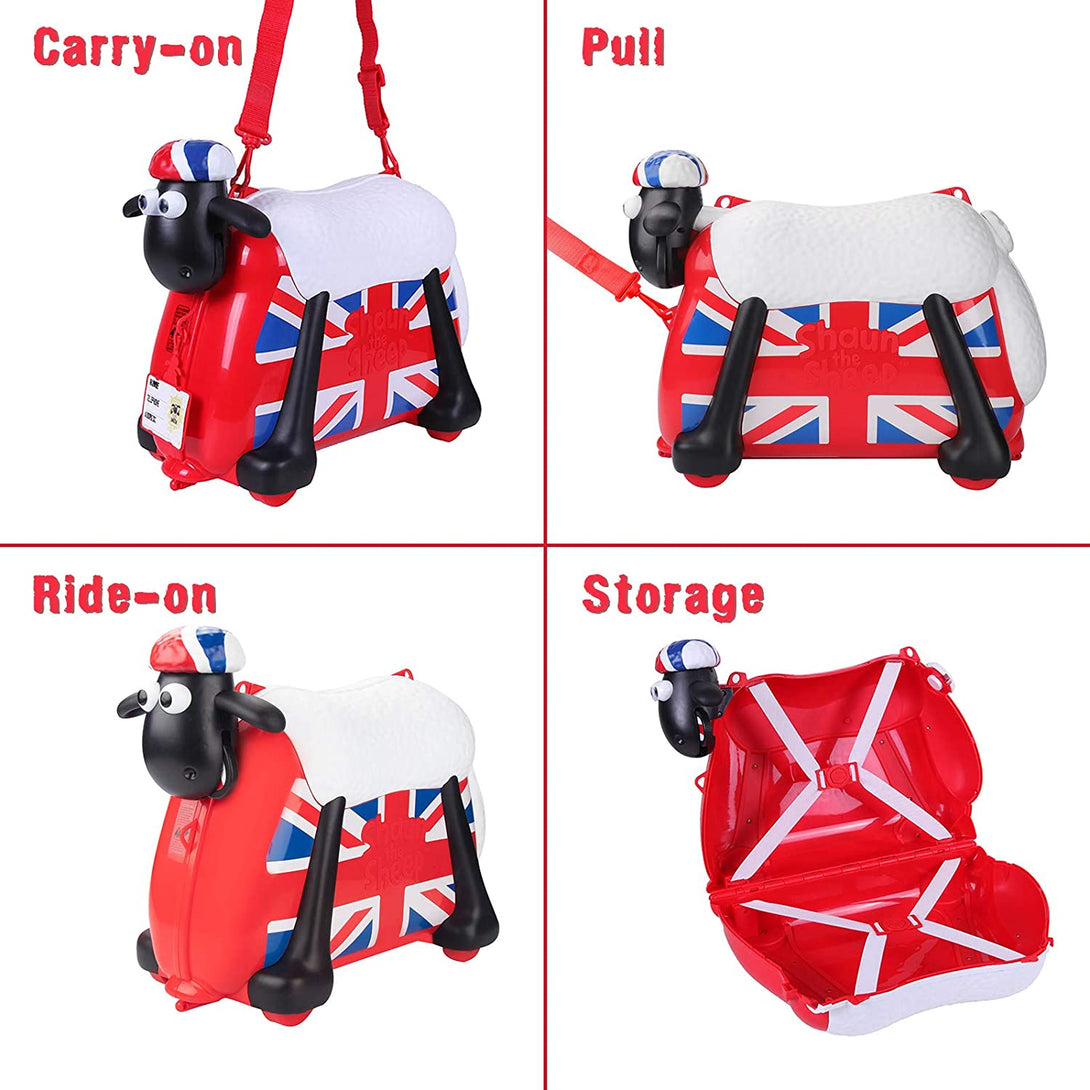 Shaun the Sheep Kids' Ride-on Suitcase & Monchi Backpack Combo（Pink） - Fansheep