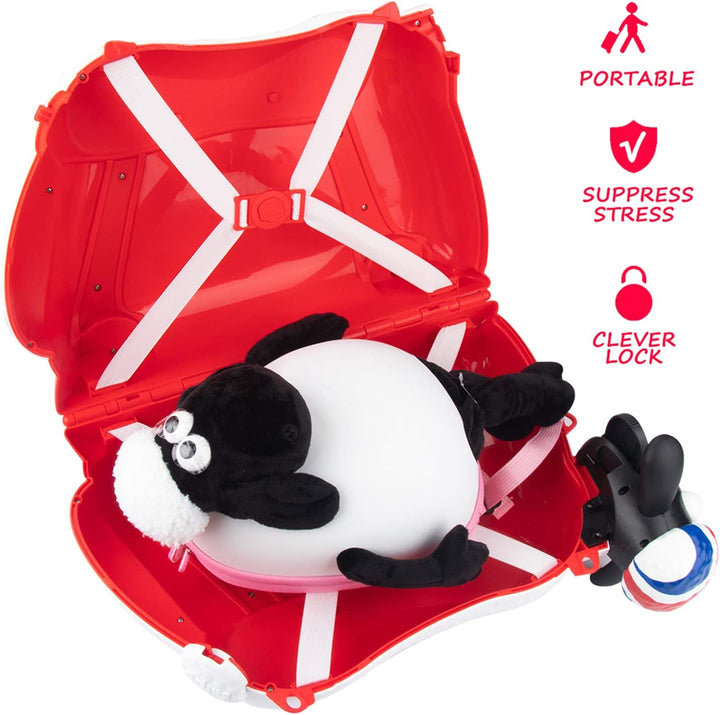 Shaun the Sheep Kids' Ride-on Suitcase & Monchi Backpack Combo（Blue） - Fansheep