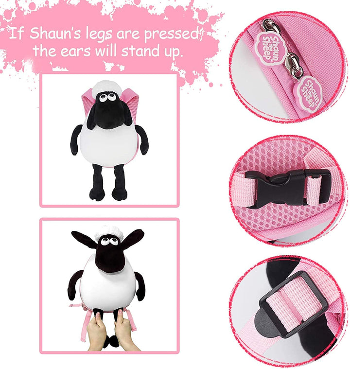 Shaun the Sheep Kids' Ride-on Suitcase & Monchi Backpack Combo（Pink） - Fansheep