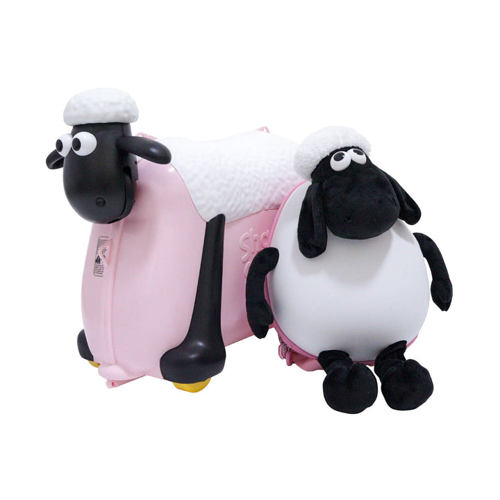 Shaun the Sheep Kids' Ride-on Suitcase & Monchi Backpack Combo（Pink） - Fansheep