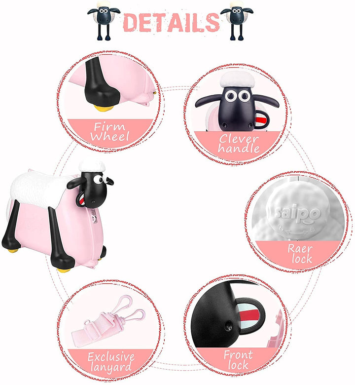 Shaun the Sheep Kids' Ride-on Suitcase & Monchi Backpack Combo（British） - Fansheep